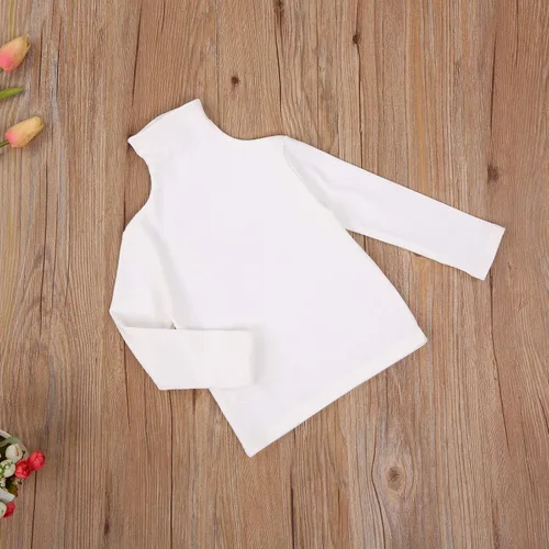 Vista 5 de Blusa básica de cuello alto para bebés y niñas pequeñas, de 1 a 5 años