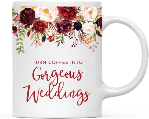 Vista 31 de Andaz Press Taza de té de cerámica para el día de la madre, regalo de 9.5 fl oz, otoño, marsala, flores burdeos, rosas, flores, tía, 1 paquete