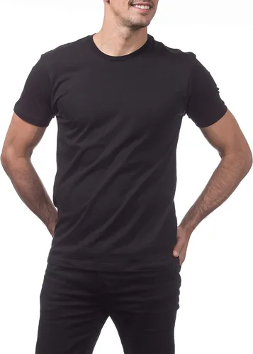 Vista 5 de Pro Club playera mangas cortas de algodón, Ringspun, liviana, para hombre
