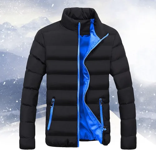 Vista 2 de BFAFEN Mens Winter Jacket with Hood Quilted Puffer Down Jacket Full Zip Warm Thick Coats Cold Weather Work Outerwear