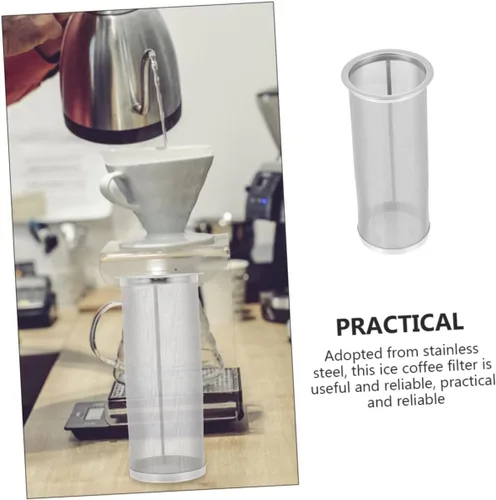 Vista 5 de Filtro de café helado de acero inoxidable y colador de té helado, infusor reutilizable para café helado y té