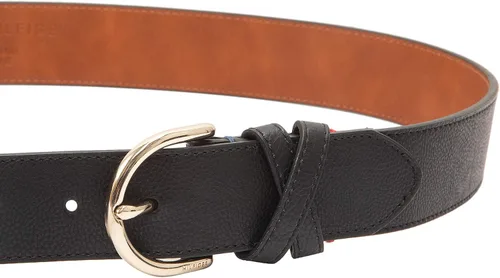 Vista 3 de Tommy Hilfiger Cinturón de banda cruzada casual con hebilla redonda para mujer, para jeans, pantalones y vestidos Negro