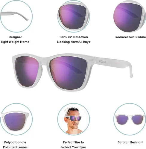 Vista 4 de Lentes de sol ligeros polarizados para hombres y mujeres, unisex, para pesca, playa, correr, deportes y al aire libre