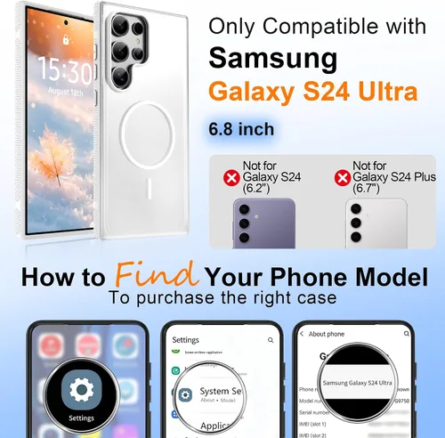 Vista 211 de Jshru Funda para Samsung Galaxy S26 Plus/Galaxy S25 Plus: para Galaxy S24 Plus [compatible con Magsafe] [2 protectores de pantalla HD] cubierta