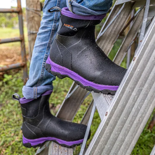 Vista 8 de HISEA Excursion Pro - Botas de goma para mujer, impermeables, aisladas, antideslizantes, para exteriores