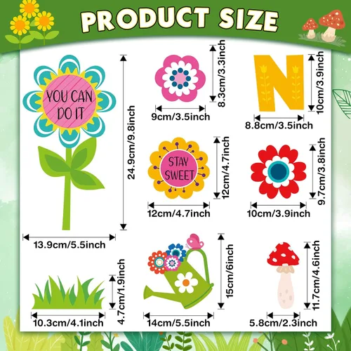Vista 2 de Funrous 90 piezas de decoración de tablón de anuncios Never Stop Growing para verano, primavera, decoración temática de aula, juego de tableros