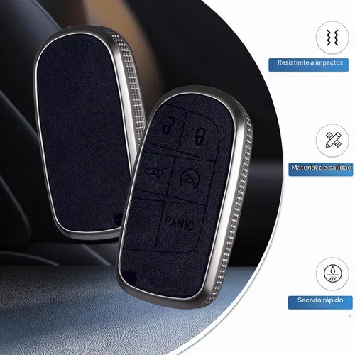 Vista 3 de YO&YOYE Funda para llavero Jeep, protección completa, compatible con llave inteligente Jeep de 3, 4, 5 botones, color negro