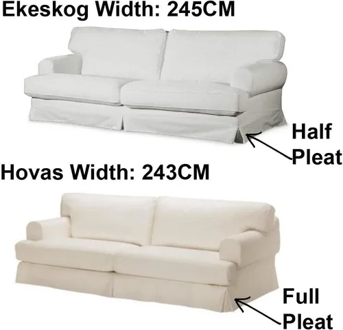 Vista 5 de Durabale - Funda de repuesto de algodón denso de tres asientos para sofá Hovas solo compatible con IKEA Hovas de 3 plazas (algodón gris hova)