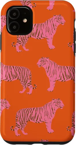 Vista 8 de Funda para iPhone 17 con diseño de tigre rosa y naranja
