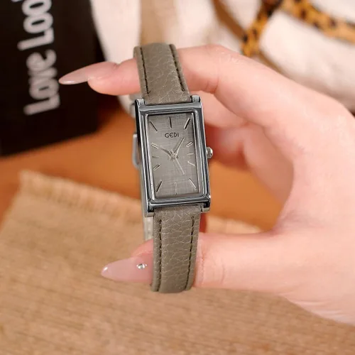 Vista 5 de FANMIS Reloj de pulsera rectangular vintage para mujer, reloj de cuarzo analógico para mujer, ultrafino, reloj de pulsera para mujer, reloj