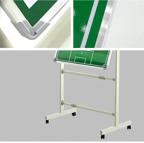 Vista 5 de Tabla magnética de entrenamiento de fútbol, tabla grande de tácticas de fútbol móvil, 40 x 28 pulgadas, marcador de borrado en seco, tabla rodante