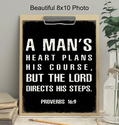 Vista 3 de Regalos cristianos para decoración de hombres, arte de pared religioso, versículos de la Biblia, salmos de las Sagradas Escrituras, regalos