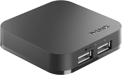 Vista 3 de D-Link Hub USB 2.0 de 4 puertos que incluye 4 puertos de carga rápida, puerto mini USB 2.0 y adaptador de corriente de 5 V/2.5 A (DUB-H4)
