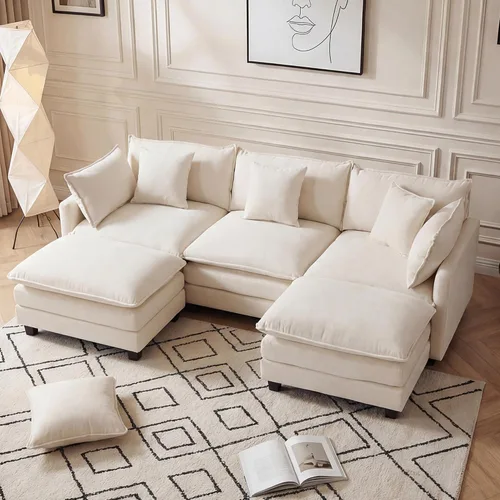 Vista 18 de Sofá modular modular de 102 pulgadas, sofá de nube de gran tamaño Gris