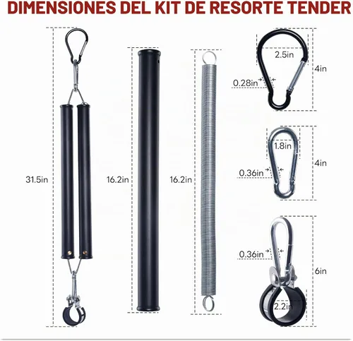 Vista 4 de Kit de resorte de doble tierno de 16" para suspensión de línea y 16" doble resorte tierno