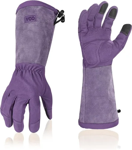 Vista 12 de Vgo... 1 par de guantes de jardinería para mujer, guantes de trabajo de seguridad, guantes de manga larga, a prueba de pinchazos, pantalla táctil