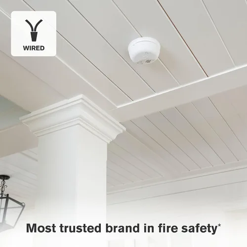 Vista 3 de First Alert Alarma combinada de humo y monóxido de carbono, detector cableado de interconexión con batería de respaldo, SMICO100-AC, Paquete de 1