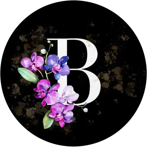 Vista 3 de Orchids Plants Flower - Soporte para teléfonos y tabletas, diseño de letra B, color negro, Negro