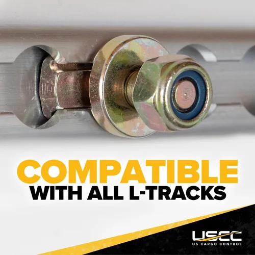 Vista 8 de US Cargo Control L Track - Tornillo roscado de doble perno de montaje (paquete de 4) 5,500 libras de resistencia a la rotura, uso con rieles de riel