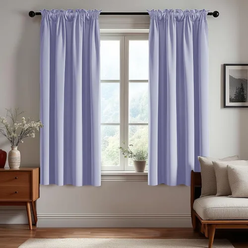 Vista 30 de Deconovo Cortinas opacas, aislamiento térmico, dobladillo para barra, reducción de ruido, certificado Oeko-TEX, cortinas de oscurecimiento