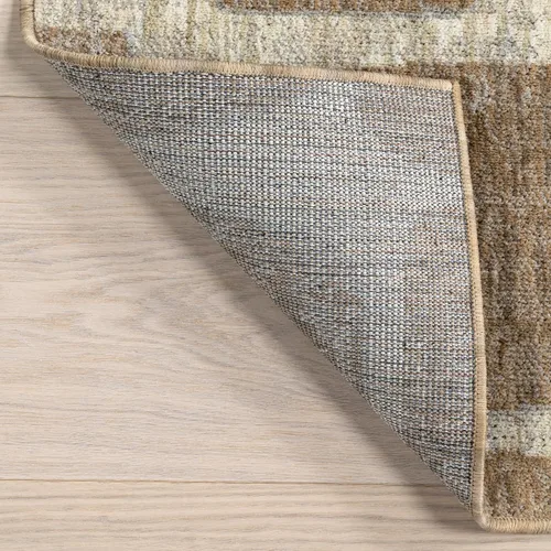 Vista 5 de Nuloom Aadhya - Alfombra geométrica de 2 x 8 pies para sala de estar, dormitorio, comedor, entrada, pasillo, color marrón claro