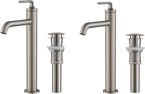 Vista 23 de KRAUS Ramus KBF-1221BG-2PK - Grifo de lavabo de baño de una sola manija con drenaje de varilla de elevación en oro cepillado