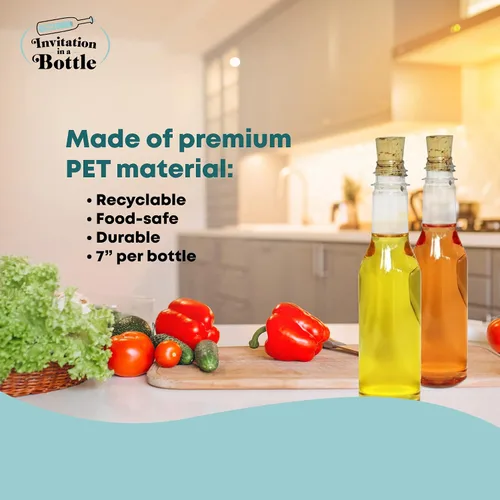 Vista 5 de Juego de 20 botellas de plástico y corchos, botellas de plástico PET transparente con corcho, botellas pequeñas con corcho y frascos pequeños