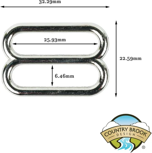 Vista 3 de Country Brook Design - Diapositivas redondas de metal con boca ancha Chapado en níquel