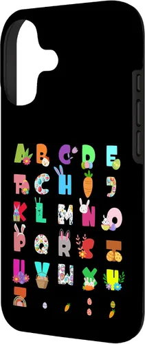 Vista 2 de Cute Alphabet Funny Easter Day ABC Letters Egg Rabbit Case for iPhone 17
