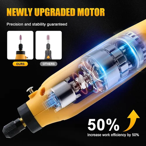 Vista 3 de Kit de herramientas rotativas inalámbricas para batería DEWALT de 20 V máximo, 6 velocidades con 25 accesorios, herramienta giratoria multiusos