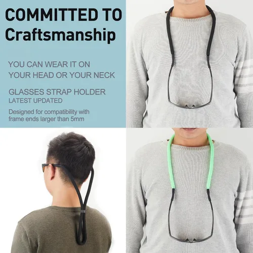 Vista 4 de Soporte para correa de lentes de sol para flotar, cordón ajustable para correa de lentes para hombres y mujeres, soporte para correa de gafas