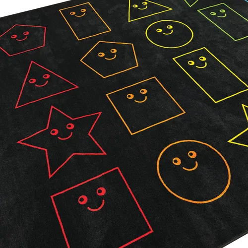 Vista 6 de Zety - Alfombra de nailon para aula, 7.6 x 12 pies, alfombra educativa con cara sonriente para habitación de niños, aula, guardería y aprendizaje