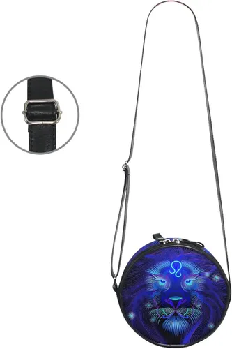 Vista 3 de ALAZA Fantasy 12constelación signos del zodiaco Leo redondo Crossbody Bolsa Círculo bolso bolso de mensajero bolsa