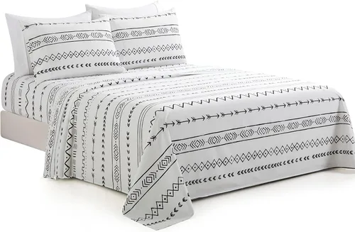 Vista 53 de Marina Decoration Ropa de cama ultra suave y sedosa con bolsillo profundo con estampado rico de rayón derivado de bambú para todas las estaciones