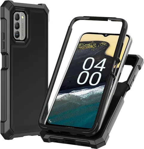 Vista 6 de Funda para Nokia G310 5G con protector de pantalla de vidrio templado, funda protectora delgada de silicona suave de cuerpo completo