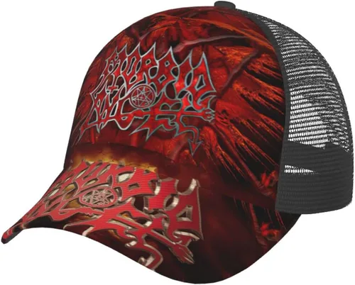Vista 4 de Morbid Metal Band Angel Adjustable Baseball Cap Comfortable Men's Mesh Fishing Hat Snapback Trucker Hat Classic Suitable for Outdoors Such as Garden