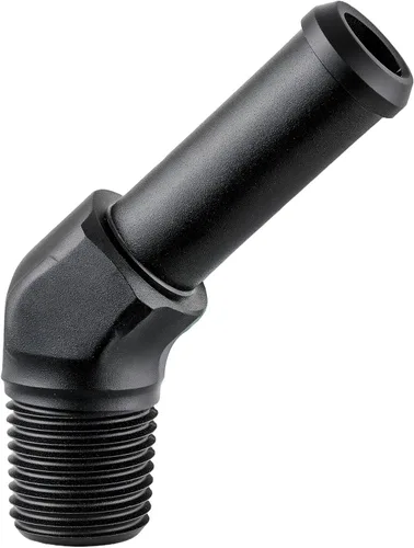 Vista 21 de EVIL ENERGY Adaptador de Conexión de Púa de Manguera 1/2" NPT Macho a 1/2" 45 Grados de Aluminio Negro