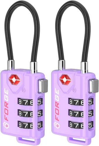 Vista 16 de Cerraduras para equipaje con cable aprobadas por la TSA, combinación reajustable con cuerpo de aleación, Moderno