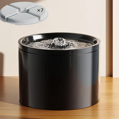 Vista 13 de Fuente de agua de cerámica para gatos de 60.87 oz/1.8 L, dispensador automático súper silencioso para beber mascotas con 7 filtros de repuesto