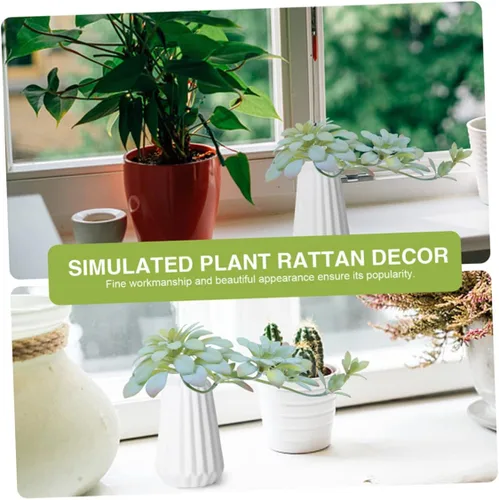 Vista 2 de Plantas artificiales vívidas pequeñas para decoración falsa de mesa del hogar, fácil cuidado decorativo