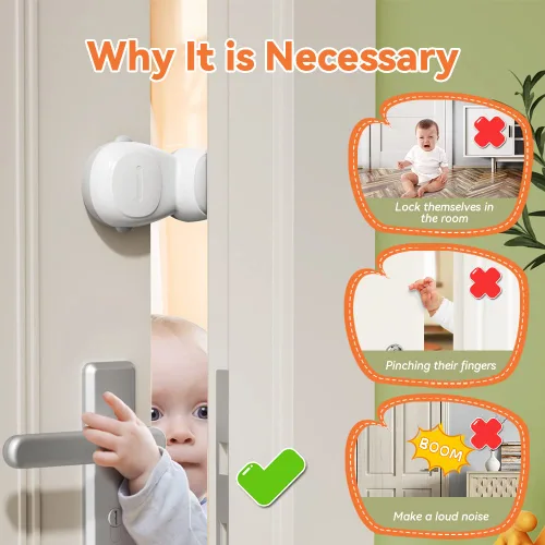 Vista 3 de SAFELON 4 topes automáticos de seguridad para bebés, protectores automáticos para dedos de puerta para niños, tope automático de puerta
