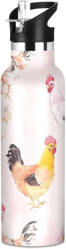 Vista 10 de Botella de agua aislada con popote Kawaii Devon Rex Cats Blush doble pared aislada al vacío ligera para deportes, gimnasio, viajes al aire libre