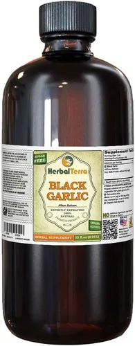 Vista 3 de Herbal Terra LLC Extracto líquido de bulbo seco de ajo negro (Allium Sativum), certificado orgánico, 2 onzas
