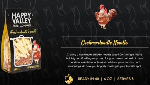 Vista 5 de Sopa de fideos con un Cock-a-doodle Doo por Happy Valley Soup Company