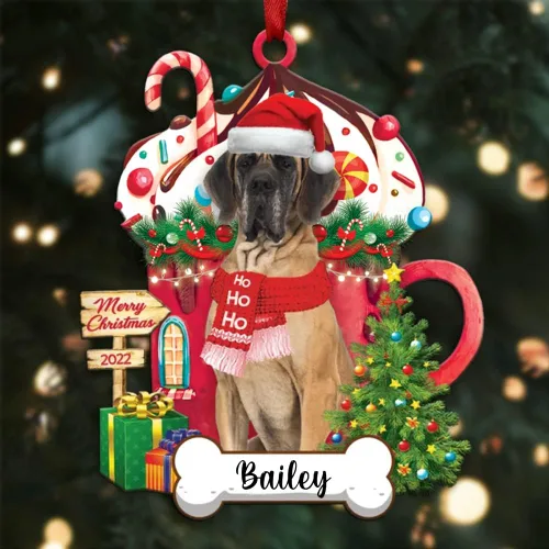Vista 30 de Amantes de los perros de Navidad – Navidad de perros disponibles para muchos perros Shi Tzu – Adorno con forma personalizada, adorno de Navidad