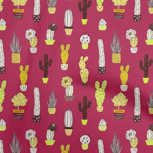 Vista 8 de oneOone Cotton Flex Black Fabric Cactus Quilting Supplies Print Sewing Fabric by The Yard 40 Inch Wide-9C