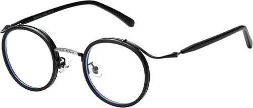 Vista 11 de Dollger Gafas redondas con bloqueo de luz azul, marcos retro con olor a Negro