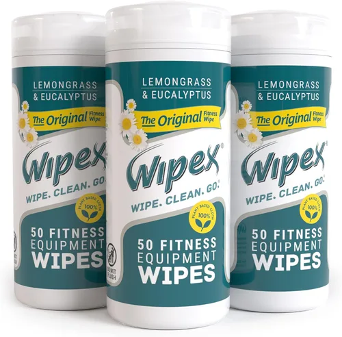 Vista 10 de Wipex Toallitas para equipos de fitness, verificado por EWG, 50 unidades, toallitas naturales originales para gimnasio, para equipos de gimnasio