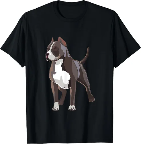 Vista 8 de American Bully Dog Holder Illustration for Dog Lovers T-Shirt Negro