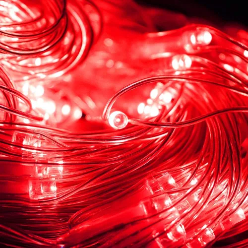 Vista 5 de Luces de Red de Navidad Rojas, 240 Luces LED de Malla para Árbol Exterior con Enchufe, Luces Colgantes de Cadena para Navidad, Halloween, Jardín Rojo